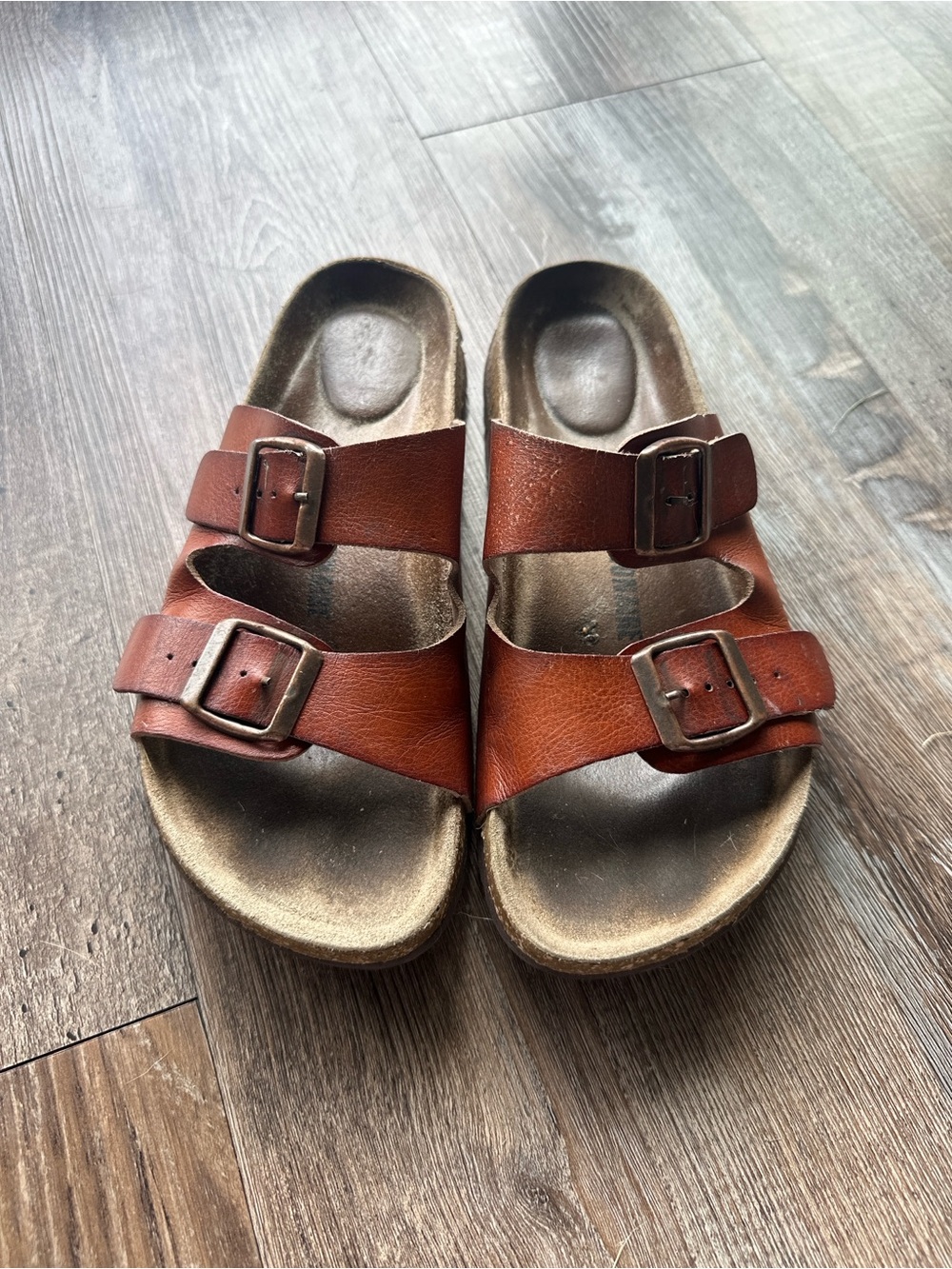 Women’s Cushionaire Double-Buckle Slide Sandals in Brown